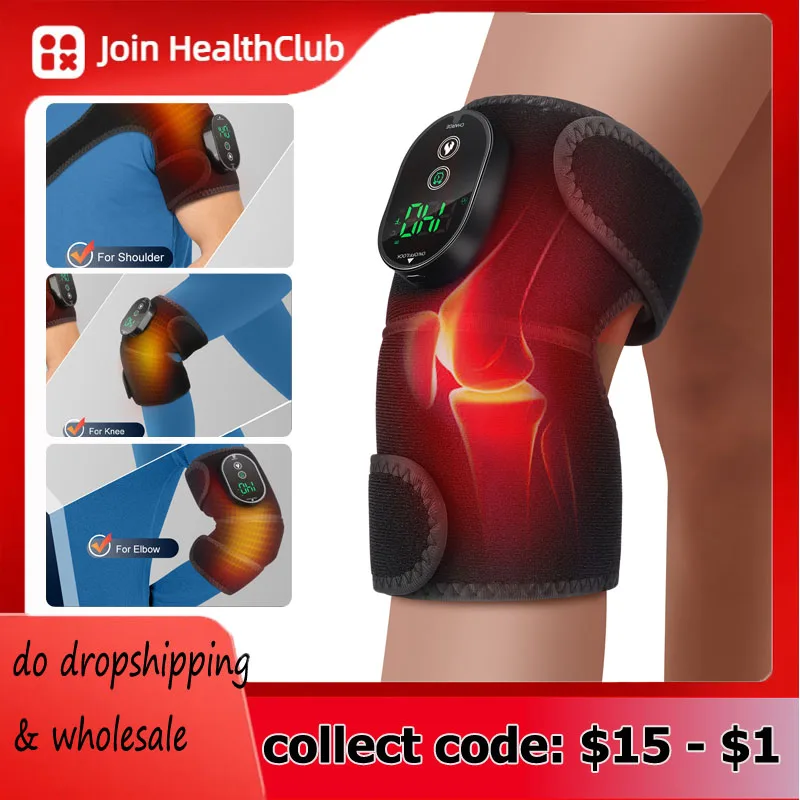 

Wireless Heating Knee Brace with Digital Display Controller, Rechargeable 6-Level Heated Knee Pad Shoulder and Elbow Pad