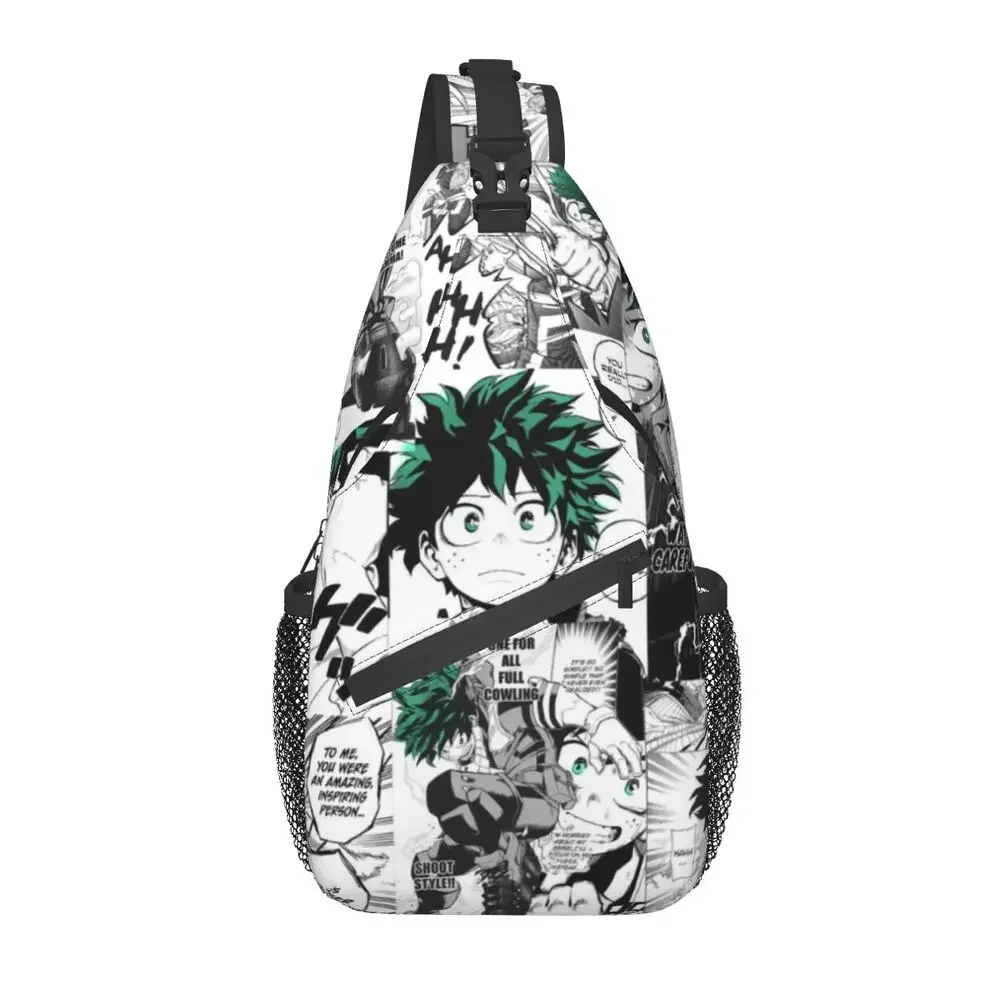 حقيبة صدر My Hero Academia Sling Crossbody للرجال حقيبة ظهر رائعة على الكتف من Anime Manga للمشي لمسافات طويلة