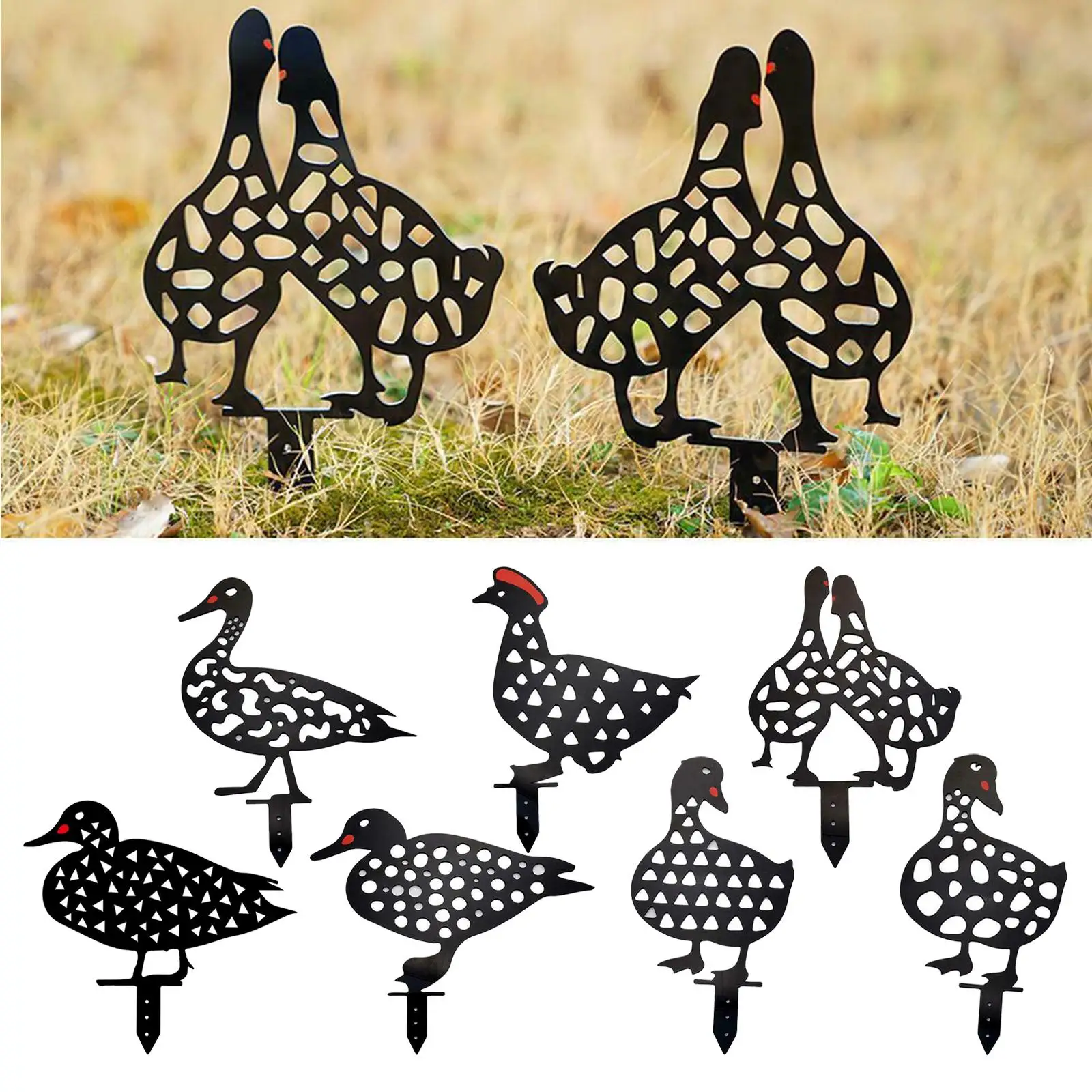 Decorative Garden Stakes Animal - Duck Silhouette Outdoor Decoration Lawn Ornaments