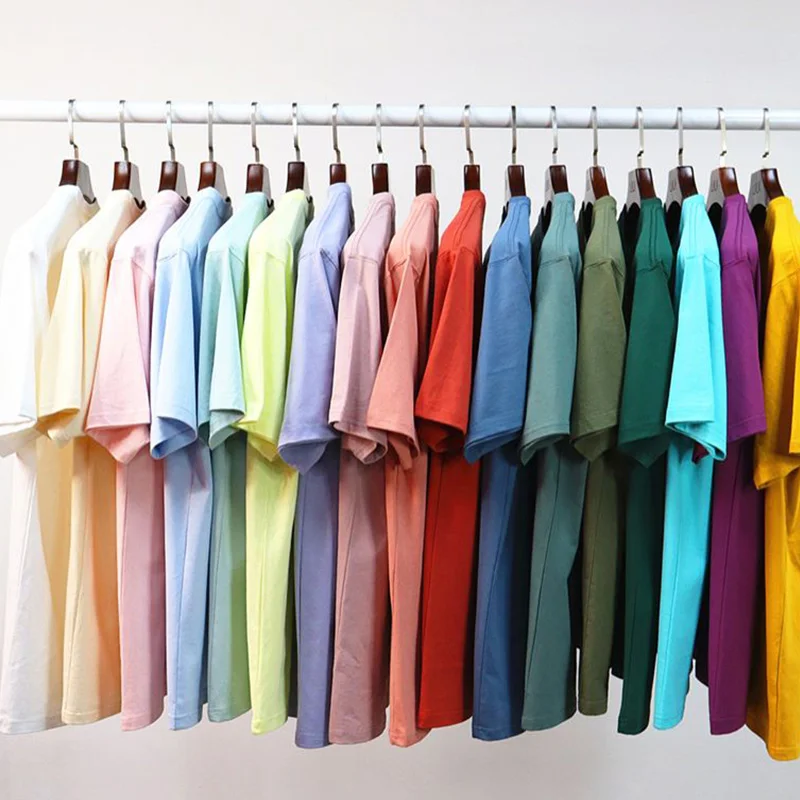 

240G Men Plus Size 100% Cotton Summer T-shirts High Quality Customized Print Solid Tee Teenager Regular Fit Street Casual Tops