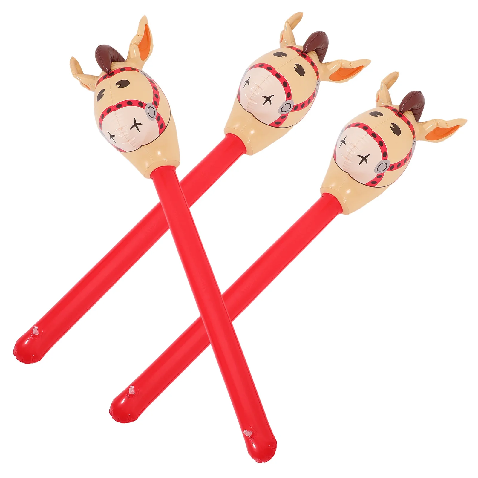 

3Pcs Horse Head Stick Balloon Inflatable PVC Stick Party Decoration for Kids Cowboy Birthday Boys Girls Pool Toys Party Supplies