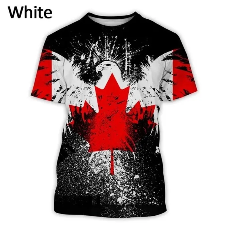 3d Print I Love Canada Graphic Tshirt For Men Casual Short-sleeved Personalized Hip-hop Tee Tops Men Women Canadian Flag Tshirts