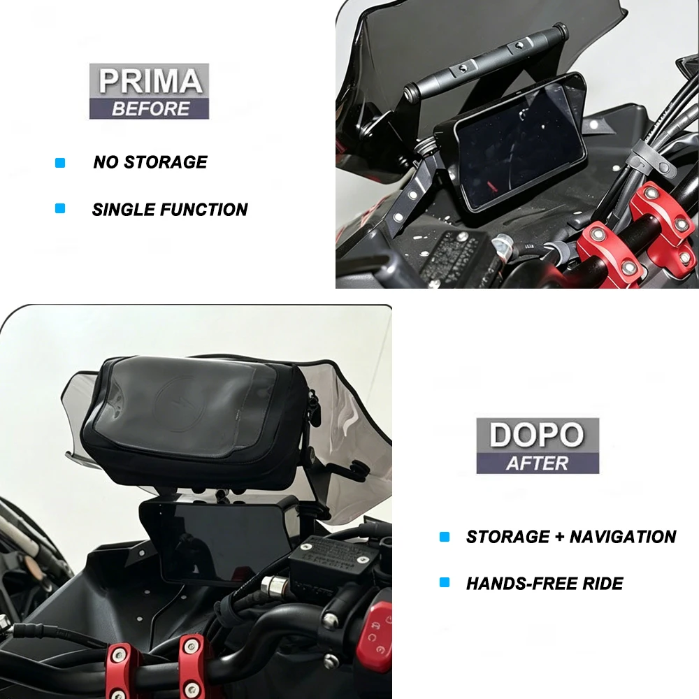 For CRF1100L crf1100l africa twin 2024 Motorcycle Handlebar Bag Wireless Charging GPS Navigation Phone Mount Bag view 6