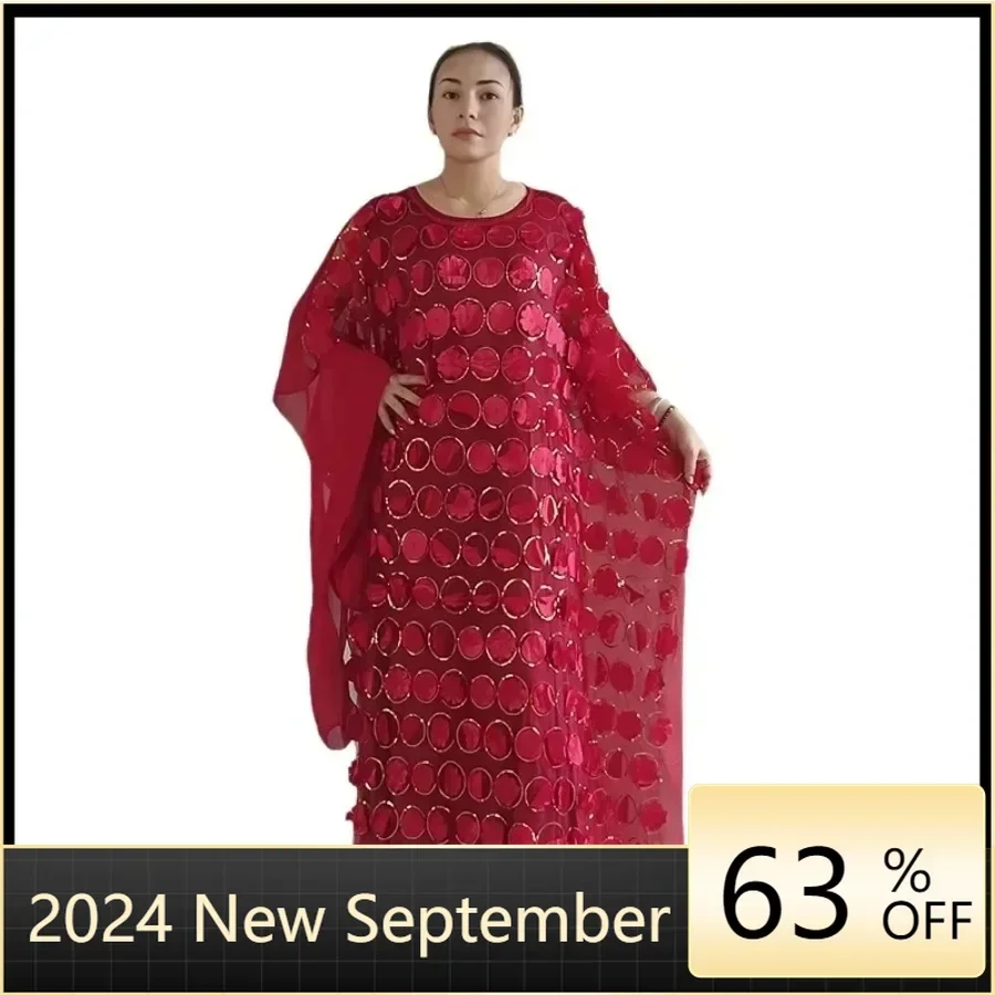

Customized Elegant Dress Women for Wedding Party Plus Size Summer African Half Sleeve O-neck Long Maxi Dress Outfits Kaftan Musl