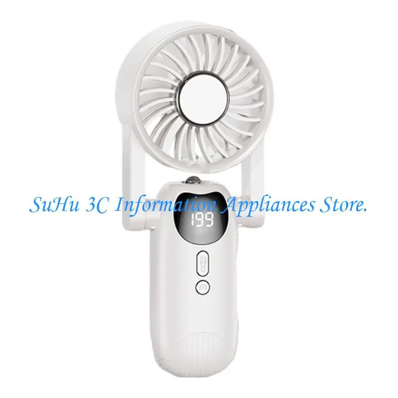  Small Hand Fan With Large Capacity Battery And Emergency Lighting Lightweighted