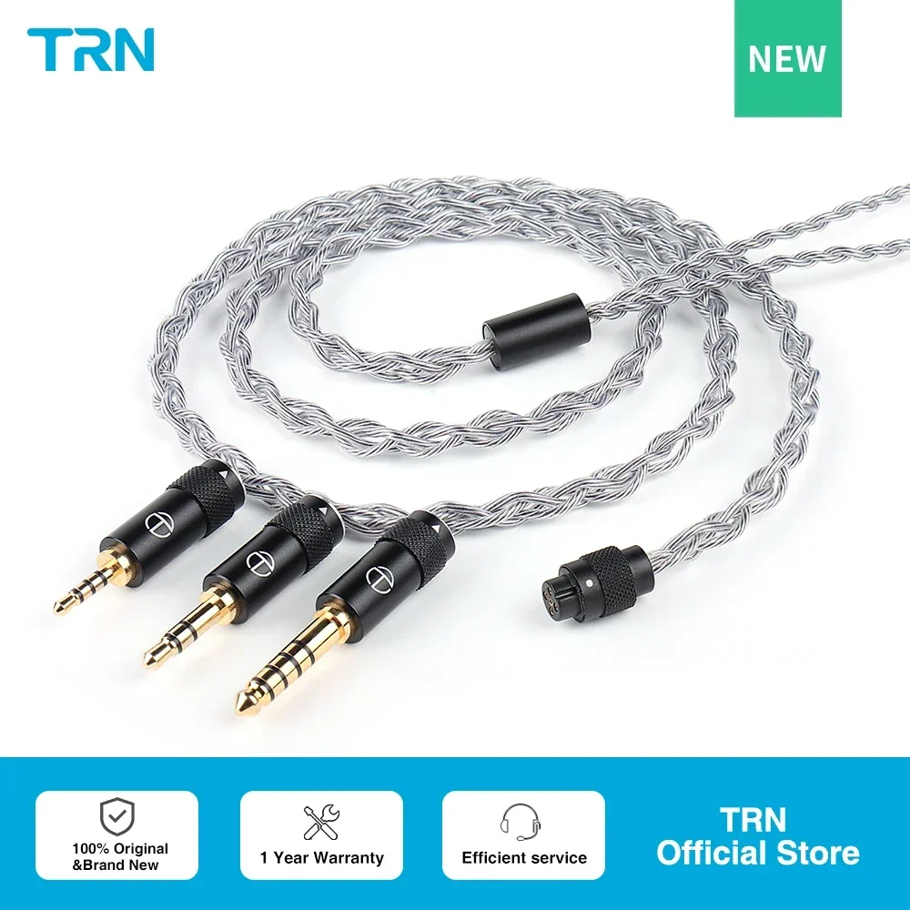 TRN Sea Serpent 3in1 2.5+3.5+4.4mm Plug HIFI Headphone Upgrade Cable 4 Core Copper Silver Mixed TRN Official Store Upgradable