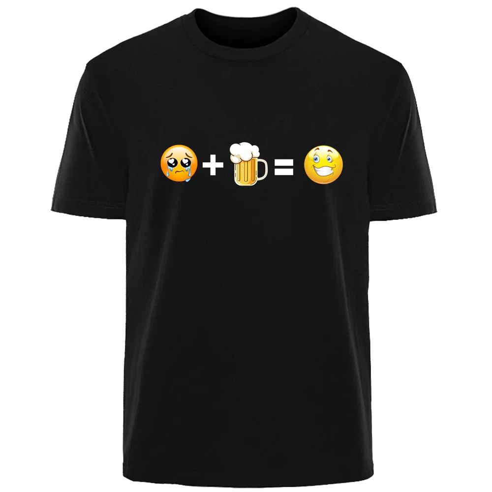 I need beer creative expression print summer high quality men\'s 100% cotton breathable t-shirt casual fashion men\'s street wear