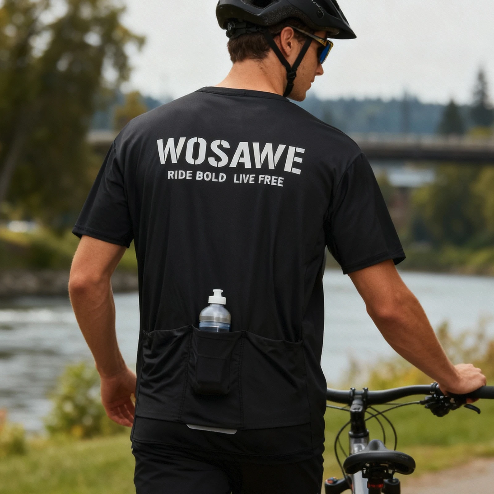 WOSAWE Unisex Cycling Jersey Long Sleeve Breathable Lightweight Bicycle Jersey Men Quick Dry Shirts Casual Summer Bike Clothing