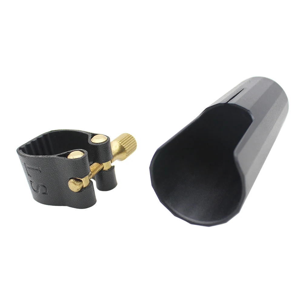 Leather Ligature Fastener with Plastic Cap for Tenor Sax Saxphone Bakelite Mouthpiece