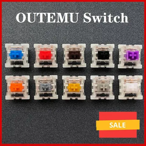 Outemu commutateur clavier mécanique commutateur 3Pin Clicky linéaire Tactile commutateurs silencieux RGB LED SMD jeu Compatible avec MX Switch