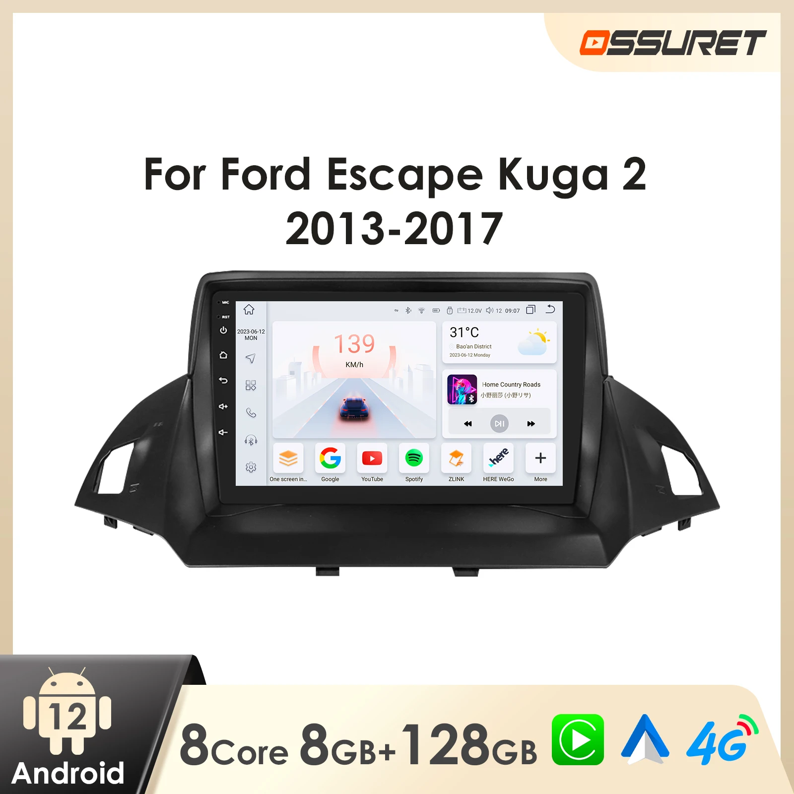 Android Car Radio for Ford Escape Kuga 2013 -2016 Multimedia Stereo Android Auto GPS Carplay 7862 Car Intelligent Screen Player