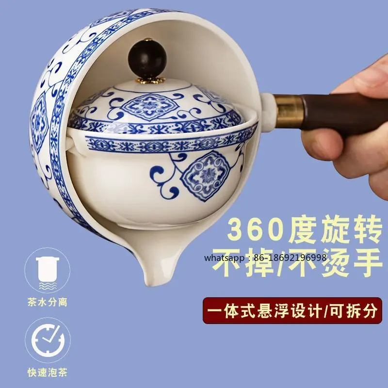 Lazy Kung Fu Tea Set Teapot Xiaokang Bubble Automatic Tea Travel Portable Ceramic Xiaoyao Bubble Teapot