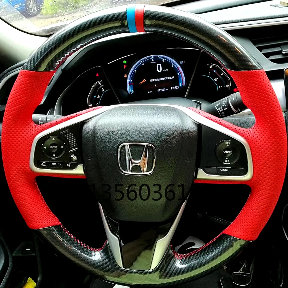 

For Honda CR-V Civic xrv Vrzel Accord Jade City Fit Avancier Envix Greiz Brerze Hand-stitched leather steering wheel cover