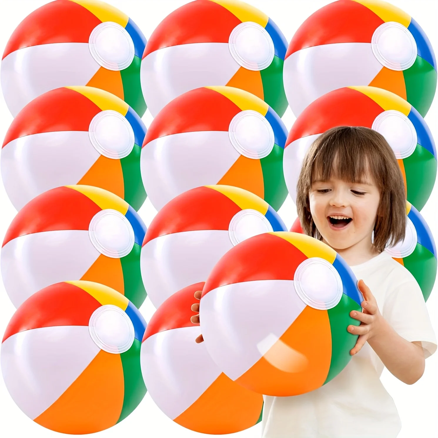 3pcs/7pcs, 12인치 풍선 비치 볼 - 대형 레인보우 비치 볼 풍선 풀 장난감, 파티 장식에 적합