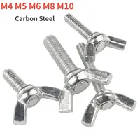 M4 M5 M6 M8 M10 White Zinc Plated Carbon Steel Butterfly Bolt Wing Bolt Thumb Wing Screw Claw Hand Tighten Screw