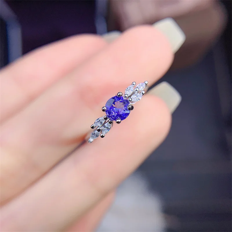 

Natural Tanzanite and Citrine and Garnet Topaz Opal Ruby and Amethyst Ring with 925 Silver Simple Design