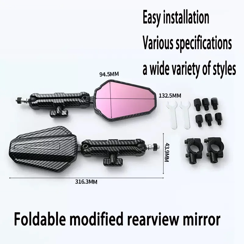 Suitable For The Modification Of The Saikelong RX401 Motorcycle Rearview Mirror Foldable Large Field Of View ADV Reflector