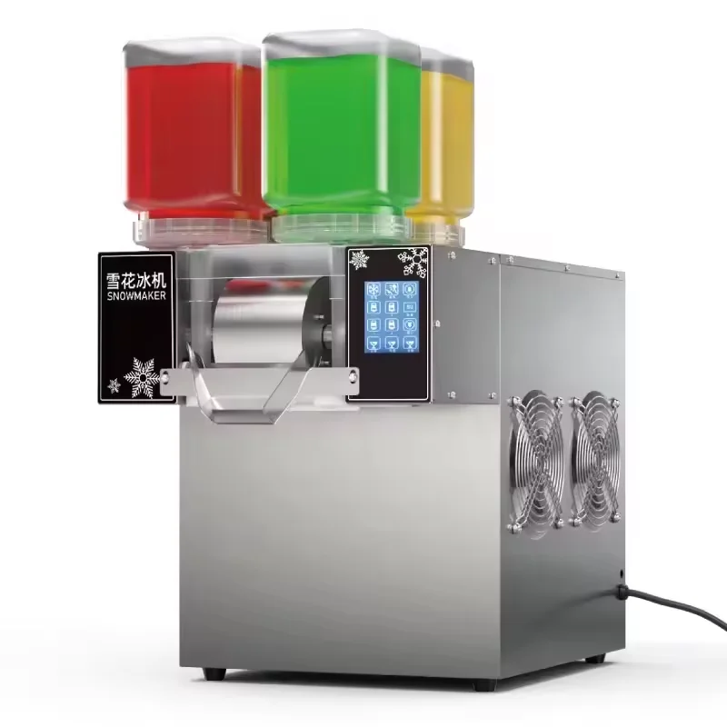 Commercial 4 flavors digital design snow ice machine snowflake shaver milk cream crusher air freezer