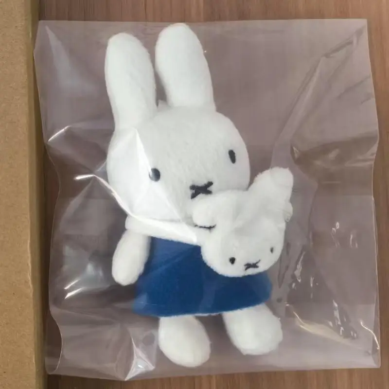 

Милый брелок Miffy для девочек, кавайное синее платье, плюшевая кукла, аниме, мультяшная косметичка, подвеска, детская креативная кукла, подарок на день рождения