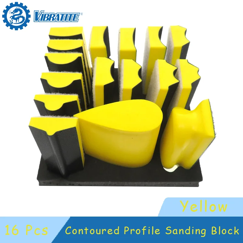 

Набор шлифовальных блоков с контурным профилем, 16 шт., ручная шлифовальная машина из пенопласта с крючками и петлями, сменная деревообрабатывающая мебель, автокраска
