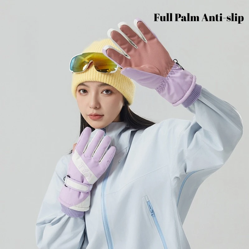 الشتاء على الجليد التزلج قفازات الباردة عدم الانزلاق شاشة تعمل باللمس مقاوم للماء دراجة نارية الدراجات الرياضة الصوف قفازات الثلج الدافئة للجنسين