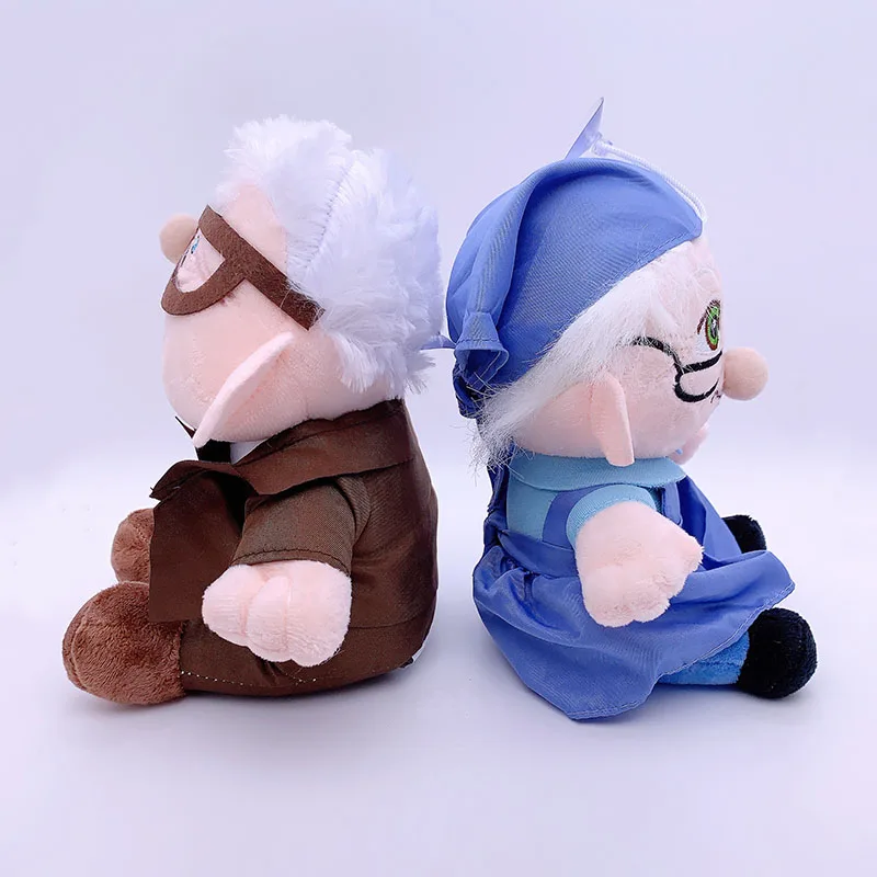 2pcs/set 14/20cm Brinquedos the Movie UP Carl Grandfather Grandmother Cartoon Stuffed Soft Plush Toys Carl Up Plushes Kids Gifts