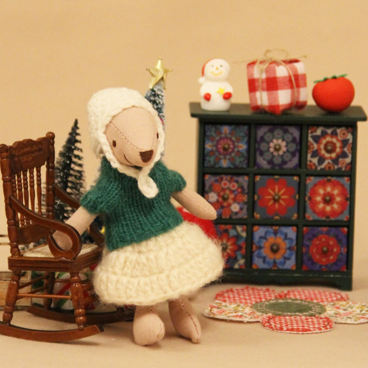 Mini Kunstmatige Speelgoedhuis Meubels 1:12 Houten Opbergkast Geschikt voor Bjd Ob11 Poppenhuis Woninginrichting