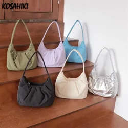 Borse a tracolla semplici da donna pieghettate alla moda Design di lusso elegante borsa ascellare da donna da ufficio Y2k borse e borsette Chic coreane