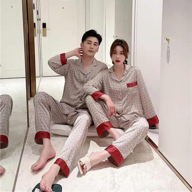 Pajamas Couple Set Family Washable Polyester Pajama Pajama MenS