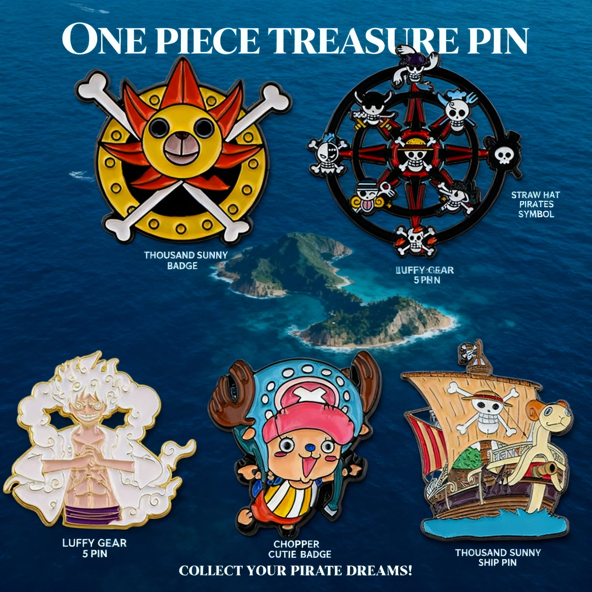 

Hot Selling Pirate Anime Enamel Brooch Pin Alloy Accessories Badge For Clothing Backpack Decoration Cross Border