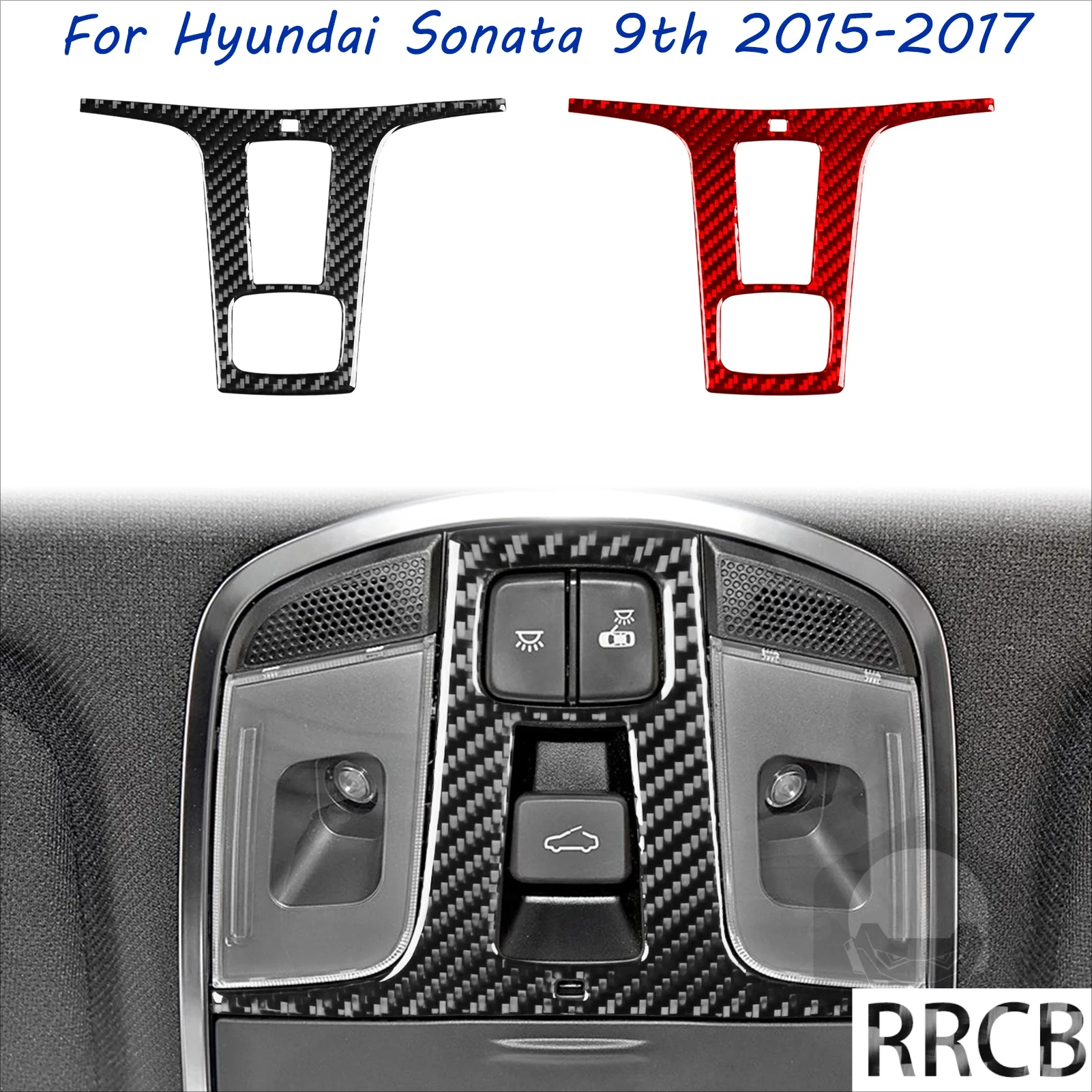 

For Hyundai Sonata 9 2015 2016 2017 Front Reading Light Carbon Fiber Cover Tuning Decorative Sticker Car Interior Accessories