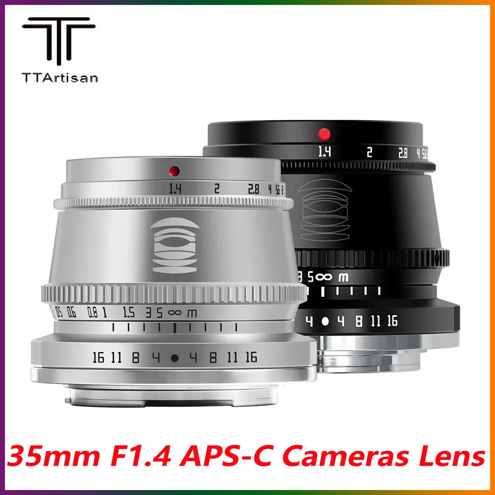 

TTArtisan 35mm F1.4 APS-C Manual Focus Silver Cameras Lens for Sony E Fujifilm Fuji X Nikon Z M4/3 Leica L SIGMA Canon M R EOSM