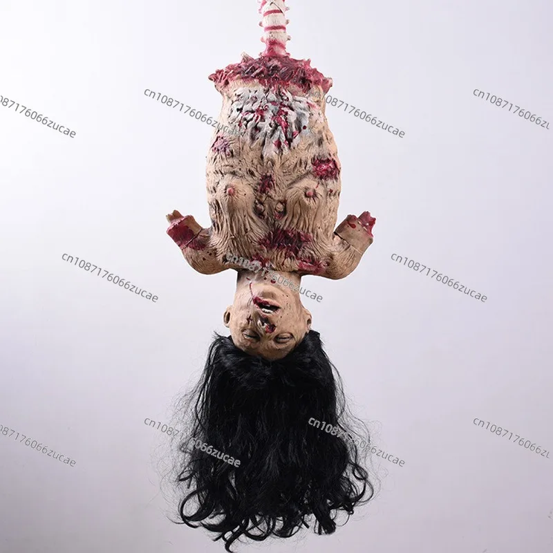 Halloween Latex Simulation Female Corpse Props Scary Long Hair Female Ghost Half Body Haunted Room Fake Corpse Decoration