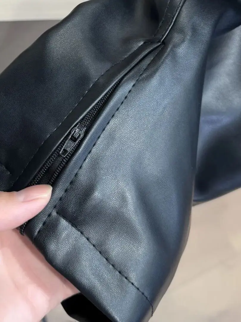 Thiened Fce Calças Casuais Masculinas Inverno Ao Ar Livre Sle Calças Perna Reta Fechamento de Botão À Prova de Vento Material PU Juventude Ciclismo