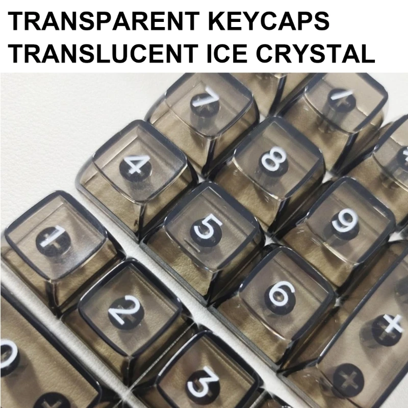 ปรับปรุงคีย์บอร์ดสุนทรียศาสตร์ 22Key โปร่งใสน้ําแข็งคริสตัล Keycaps สําหรับแป้นพิมพ์ตัวเลขสะดวก Keycaps Crystal Shine