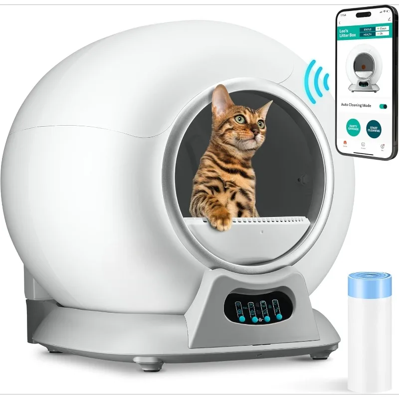 Self Cleaning Litter Box, Automatic Cat Litter Box Self Cleaning for Multiple Cats, Robot Automatic Litter Box Scoop