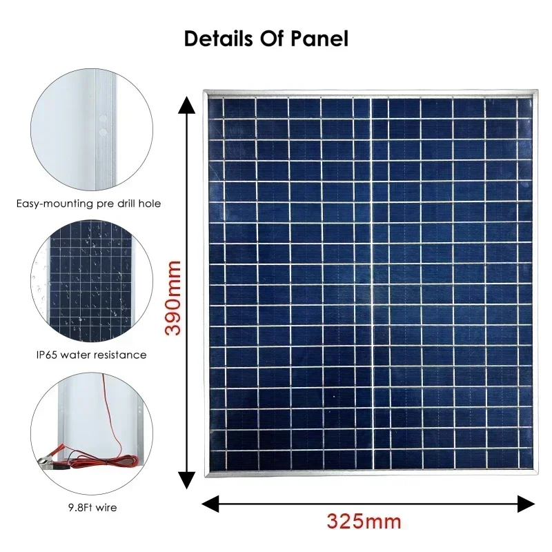 500W/1000W 12V Photovoltaic Solar Panel Power Bank Kit 100A Controller Solar Plate for Home/Camping/RV/Car Fast Battery Charger