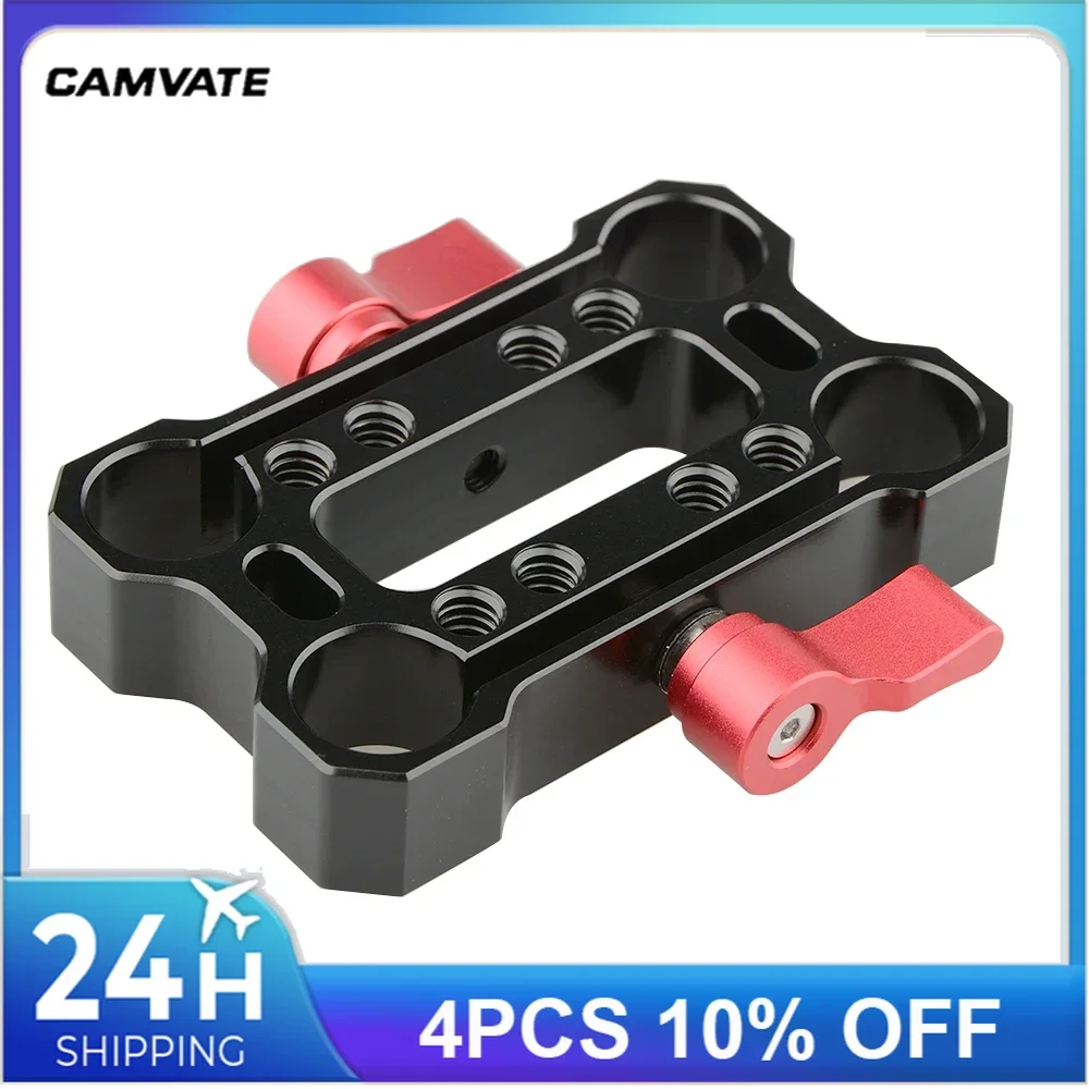 CAMVATE 15mm asta Offset Raiser Clamp/altezza Riser Offset Railblock con fori filettati da 1/4 "-20 per sistema di ringhiere a spalla