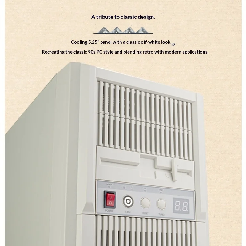 Turbo Cooling MATX Chassis - Retro Design, 180mm Fan, 413mm GPU, 360mm AIO, Type-C, Safety Lock