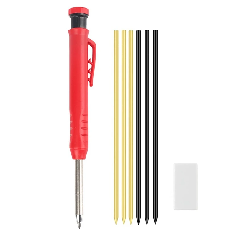 Construction Site Pen,Deep Hole Marker,Mechanical Pencil In One,Building Pencil For Marking On Wood,Metal,Concrete Tiles