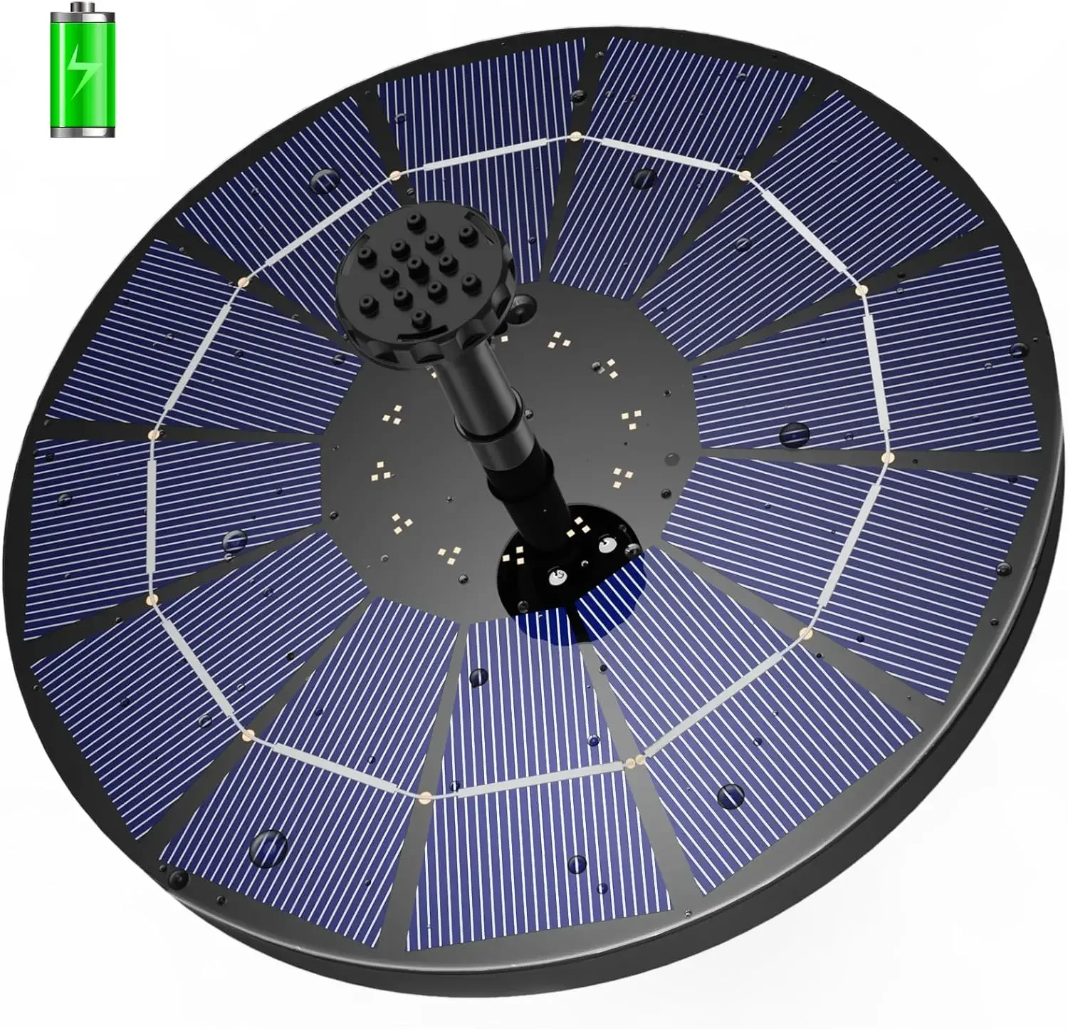 AISITIN 3.5W wbudowana pompa fontanna solarna 1500mAh bateria słoneczna fontanna oczko wodne z 6 dyszami ogrodowa i zewnętrzna