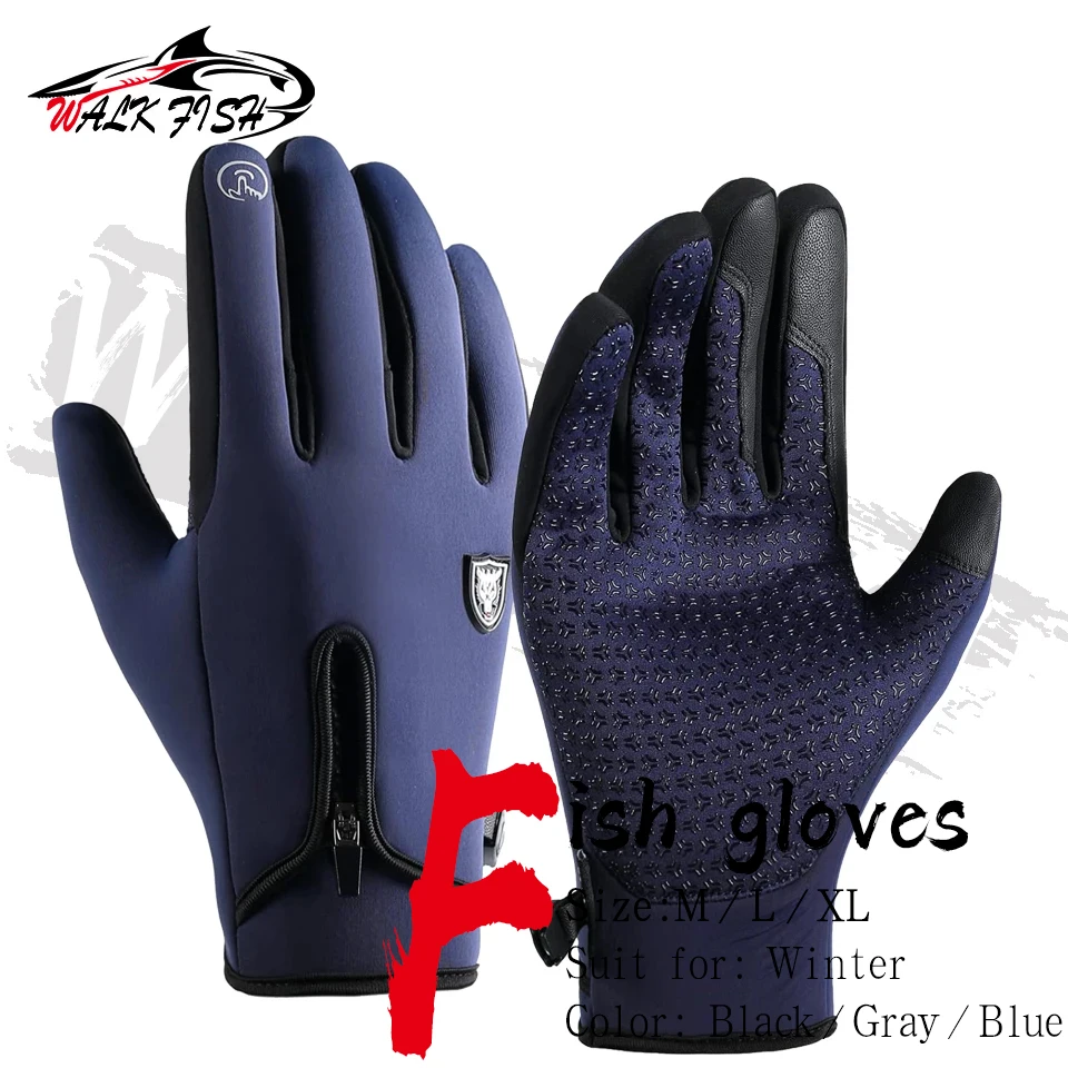 WALK FISH Fishing Gloves Winter Touch Screen Water Repellent & Windproof Workout Glove Snow Cold Weather Driving Glove Men Women