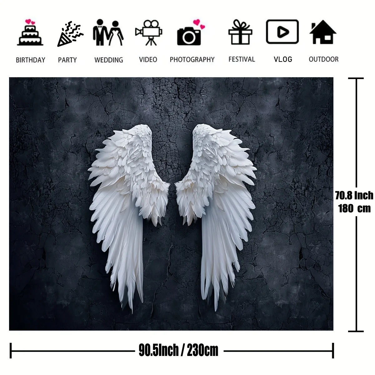 1 piece, Angel Wings background garbage wall photography background fashion art portrait photo shooting studio props