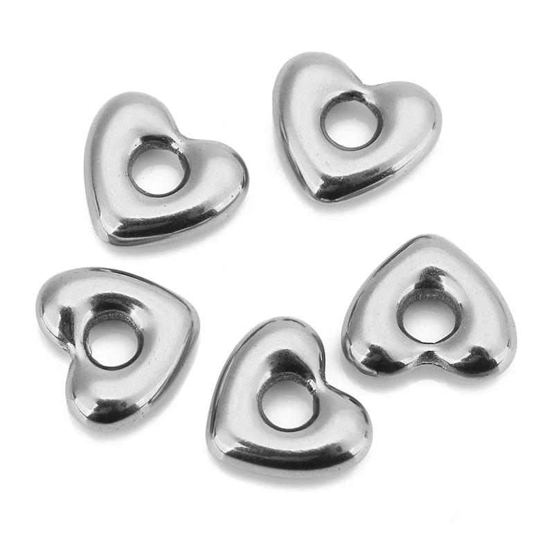 5 stuks roestvrij staal groot gat liefde hart bedels hangers voor vrouwen oorbellen ketting armbanden sieraden maken benodigdheden bevindingen