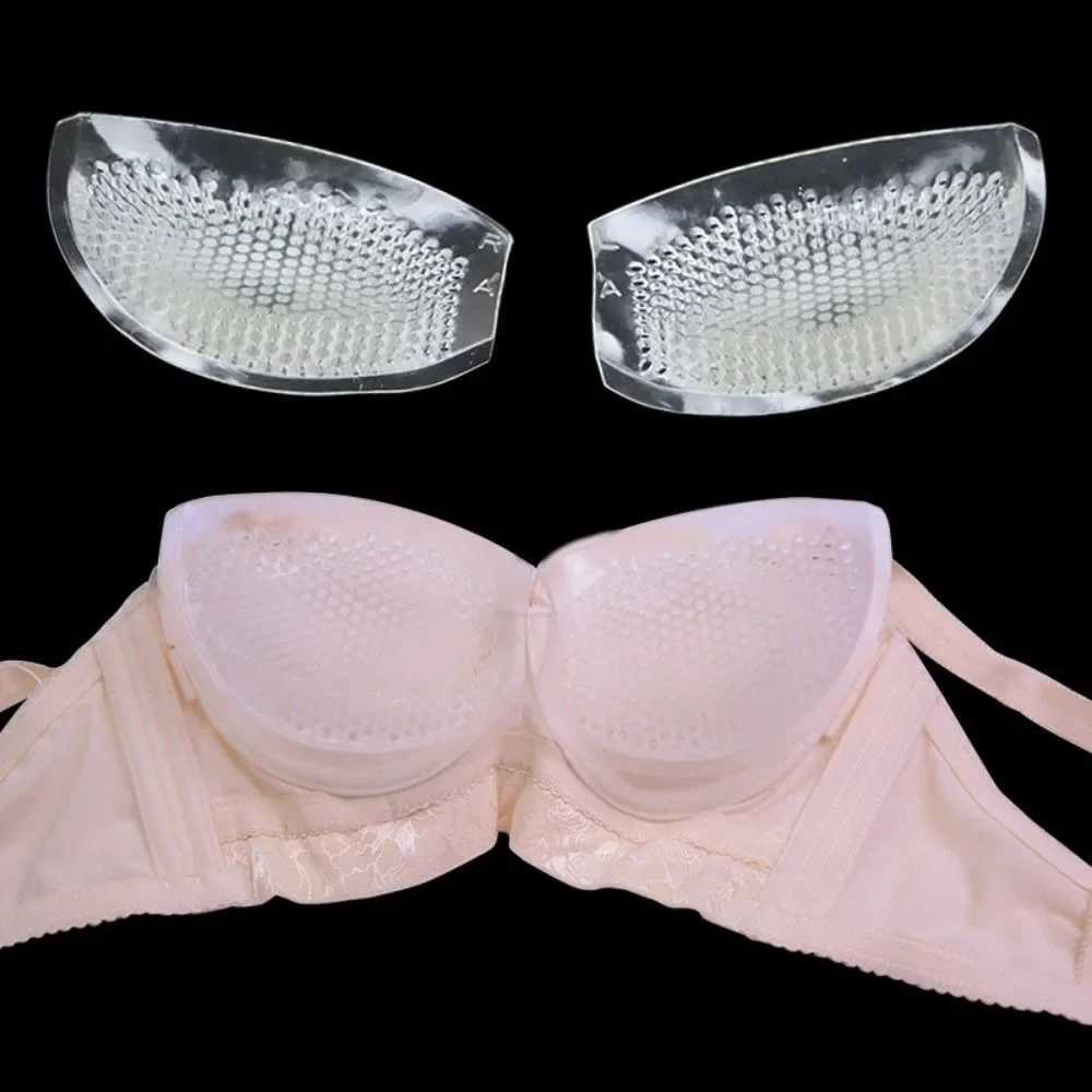 

Transparent Waterproof Round Removable Honeycomb Bras Cups Insert Silicone Bra Pads Bikini Bras Pad Push Up Breast Accessories