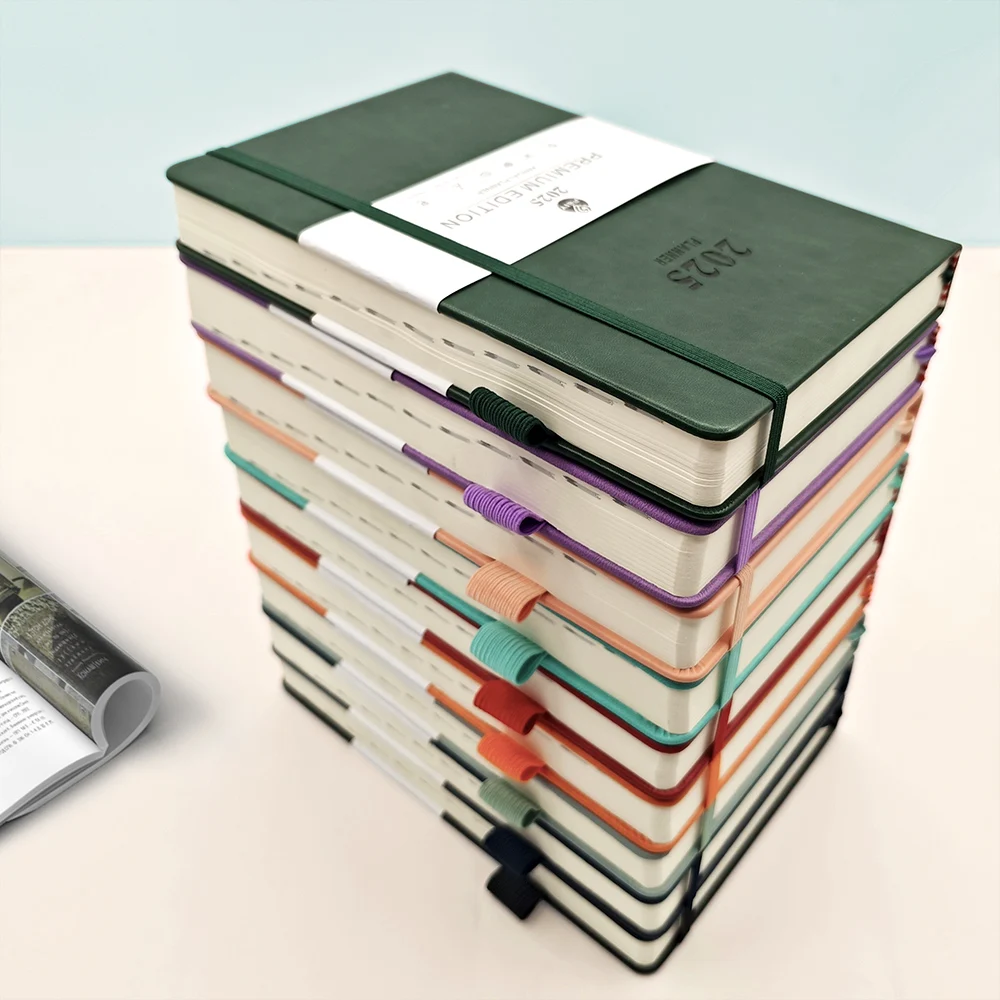 Imagem -01 - Strap Notebook com Capa Dura de Couro Office Notepad Agenda Organizador de Agenda Planejador Semanal e Mensal 2025 a5 strap notebook com capa dura de couro office notepad agenda organizador de agenda planejador semanal e mensal 2025 a5 01