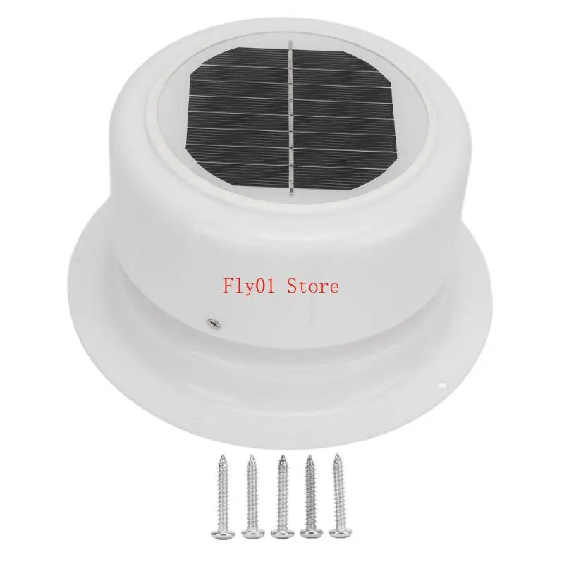 

Solar Roof Ventilation Fan with Flame Retardant ABS Small Solar Powered Ceiling Fan for Campers Trailers Boats Sheds