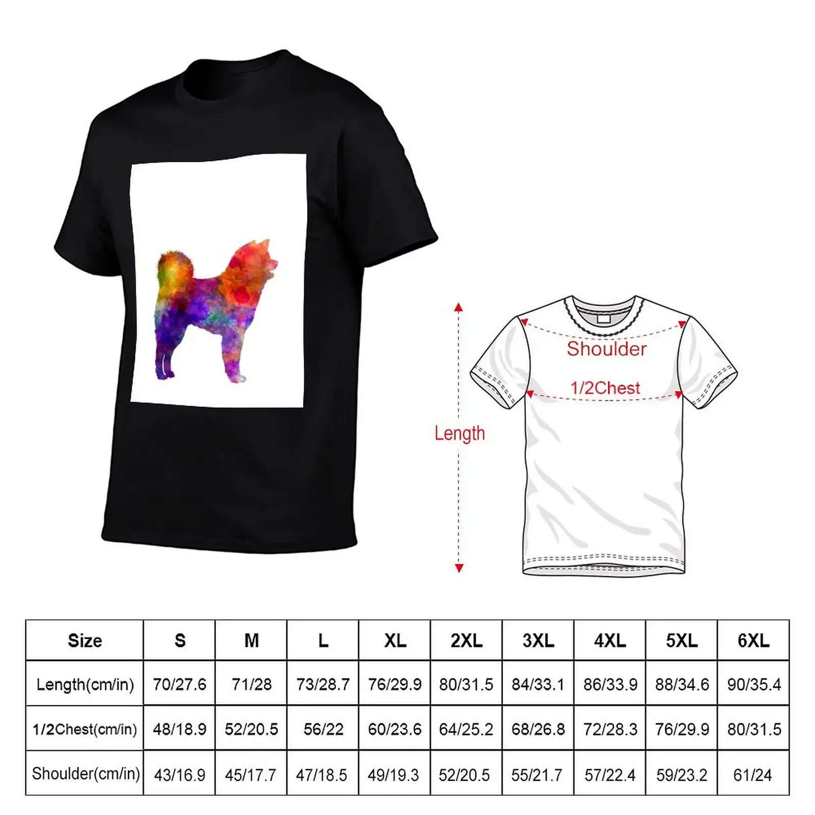 Akita Inu 01 in watercolor T-Shirt graphic t shirt vintage anime custom shirt sweat shirts, men