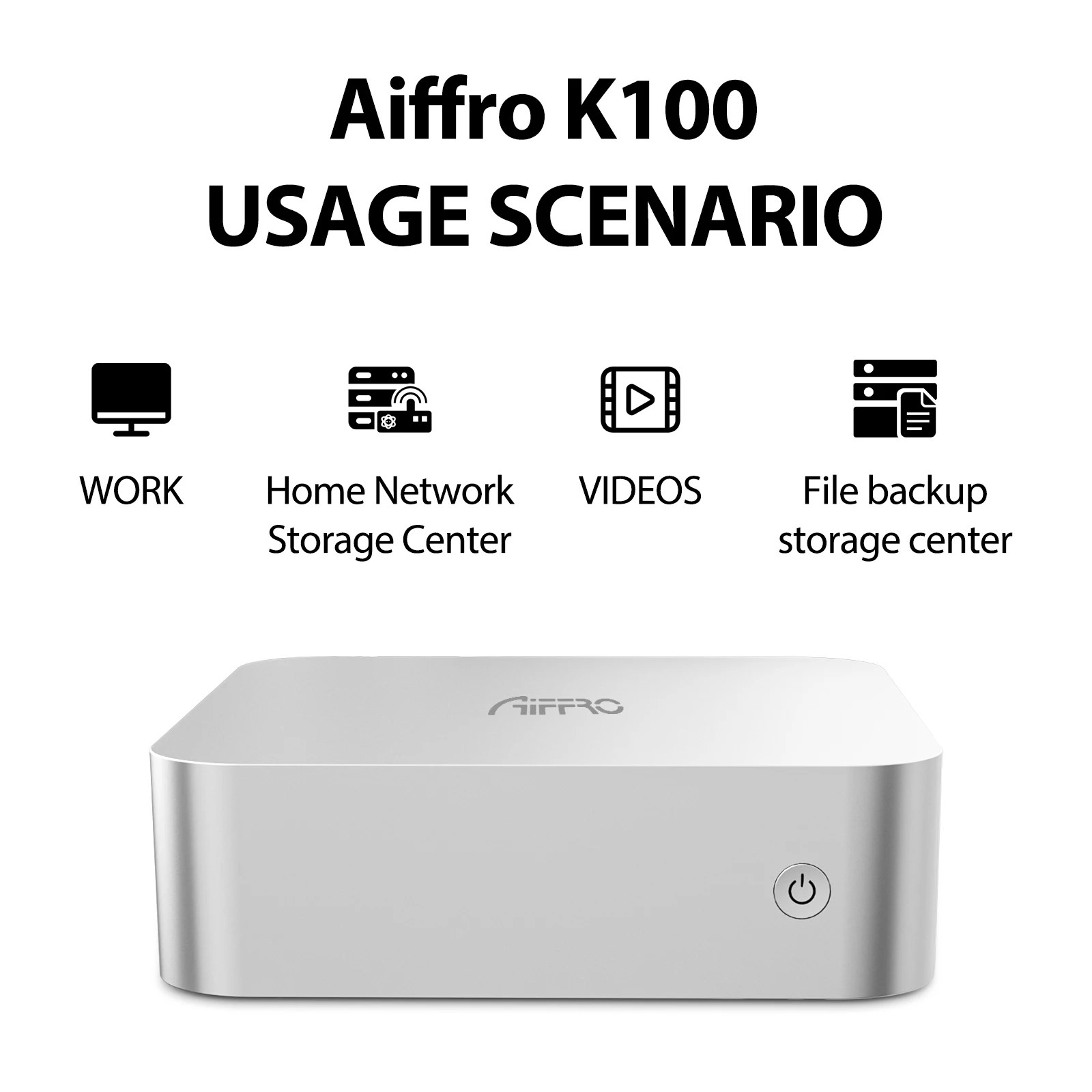 K100 NAS Network Storage DIY Storage Server  Private Cloud Aiffro  Build M.2 Small Hosting Server 3.4GHZ 4-core 4 threads