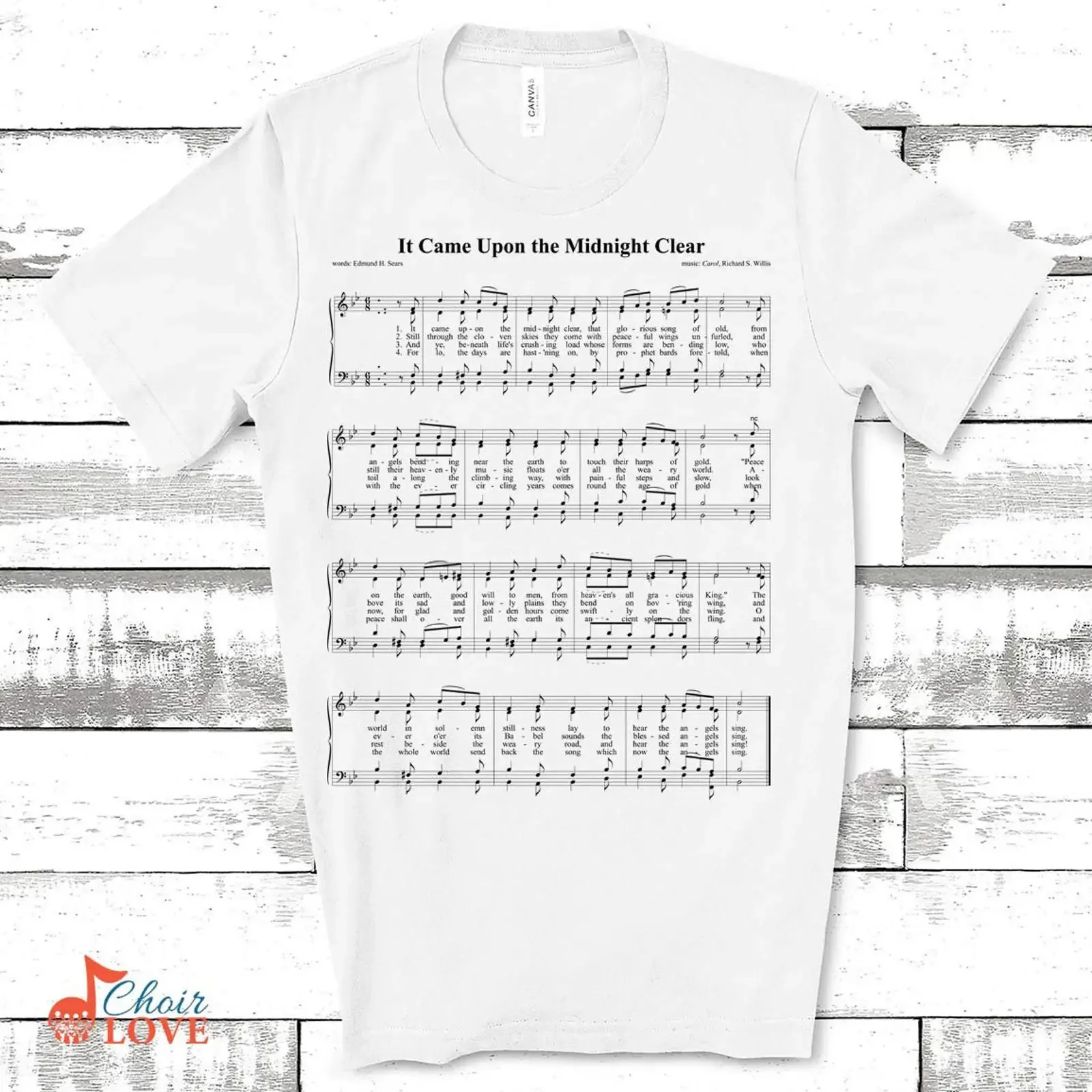 Music s For Singer Choir It Came Upon The Midnight Clear Singalong Jersey  T Shirt vintage Washed streetwear homme